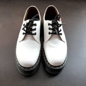 Dr Martens White Platform Shoes